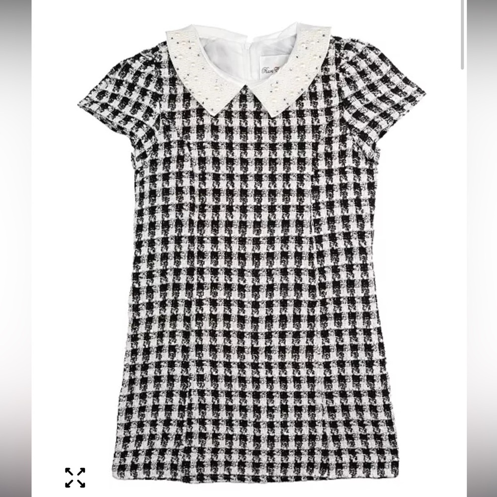 Rare Editions Big Girls Faux Pearl Collar Boucle Dress
